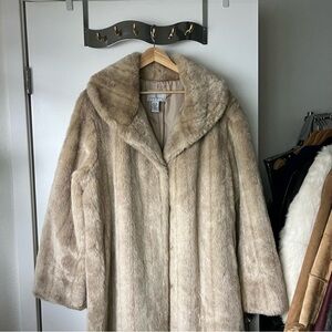 Plus Size Faux Fur Long Coat